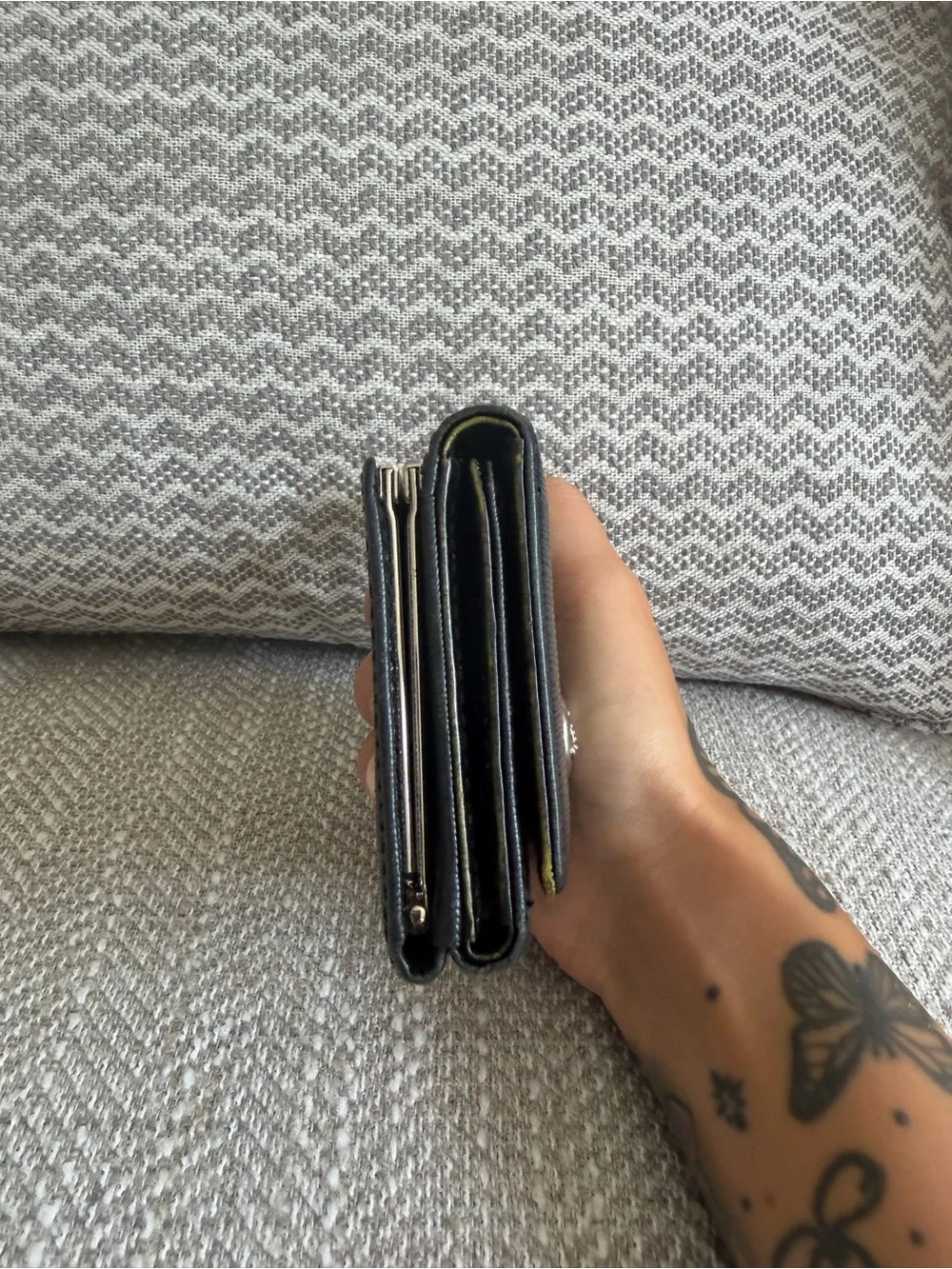Vivienne Westwood Black Epi Leather Orb Compact Trifold Wallet